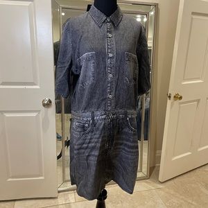 Rag & Bone faux denim jersey dress - black magic liquid mirimar dress